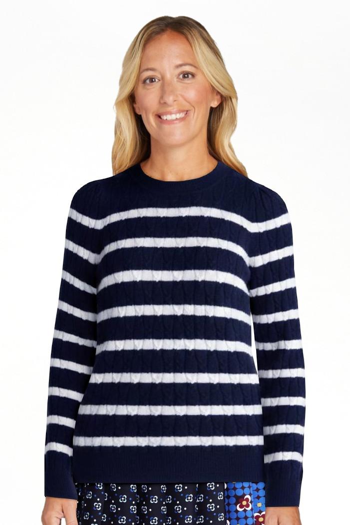 Free Assembly Women's and Women's Plus Cashmere Cable Knit Sweater with Puff Sleeves, Midweight, ... | Walmart (US)