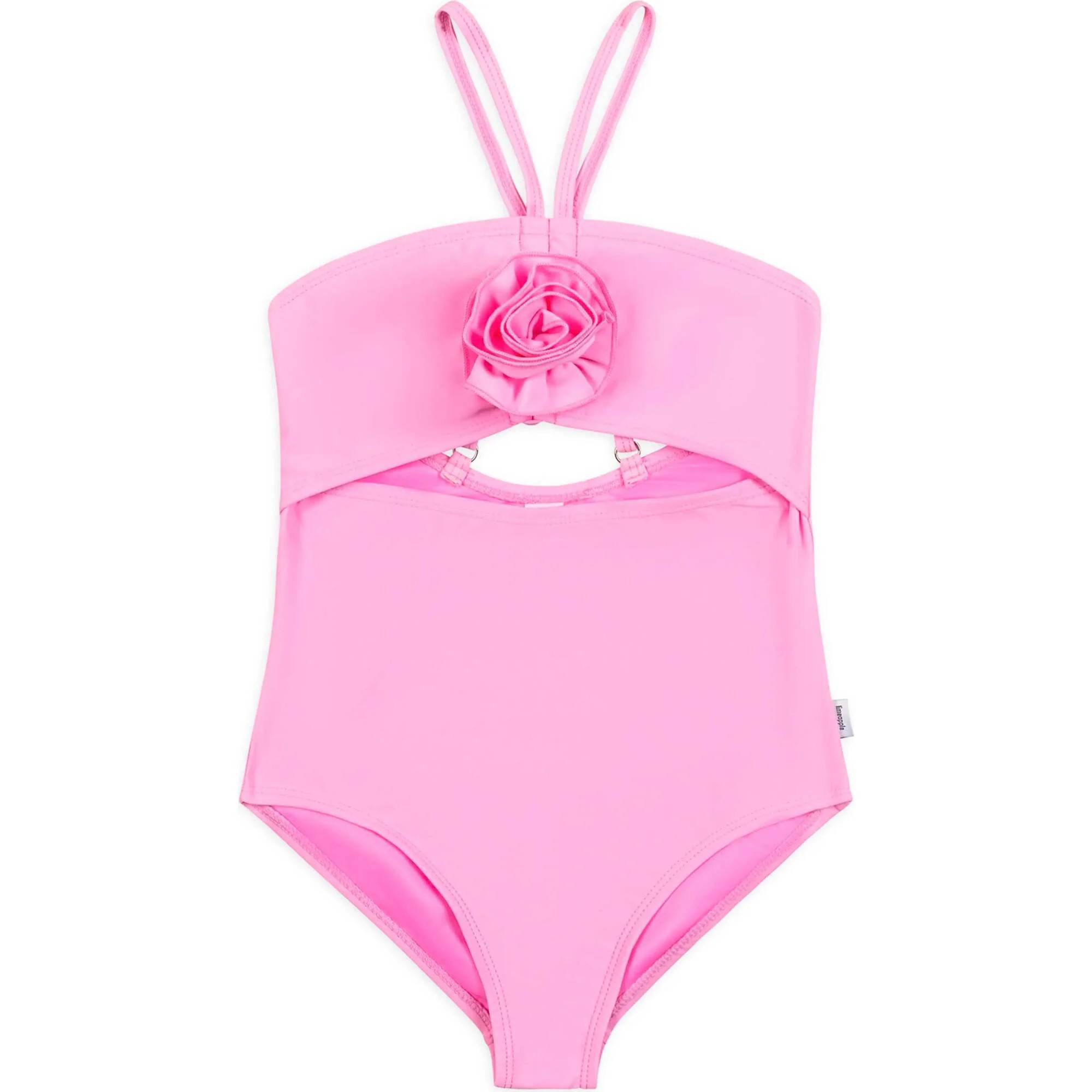 Eliana Rosette Halter One Piece Swimsuit - Pink Pink, Pink | Maisonette