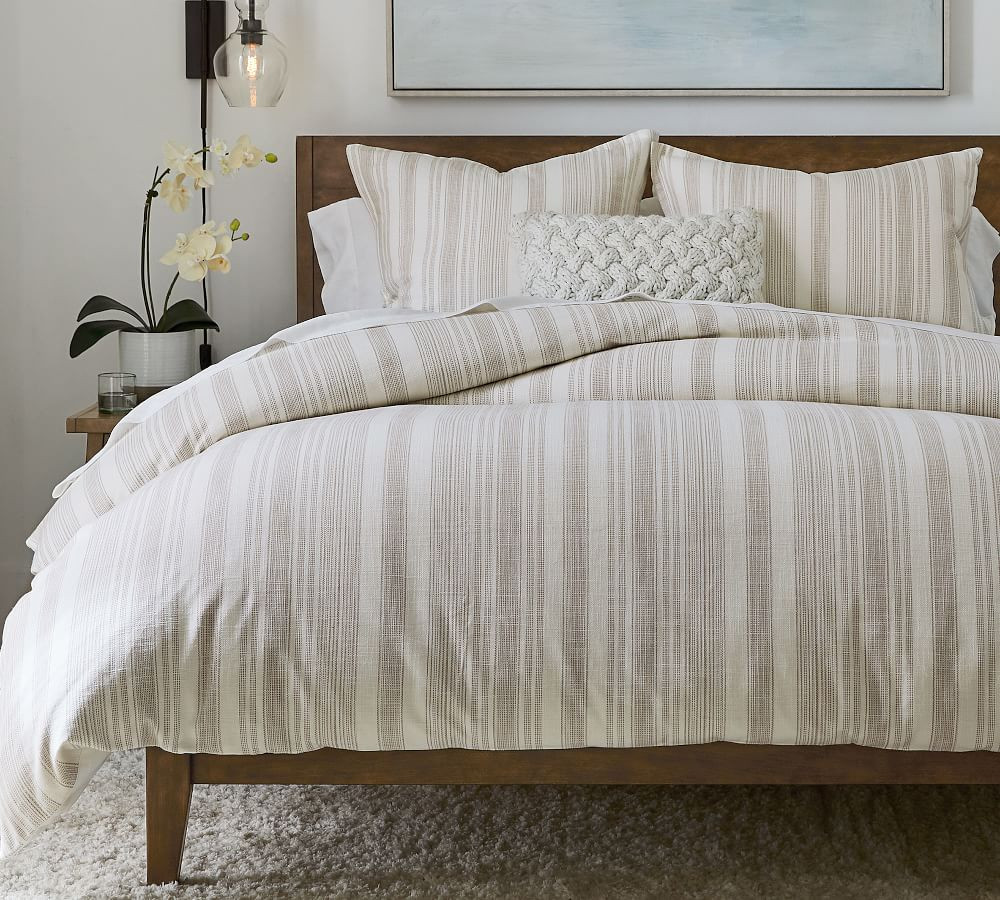 Hawthorn Striped Cotton Duvet Cover | Pottery Barn (US)