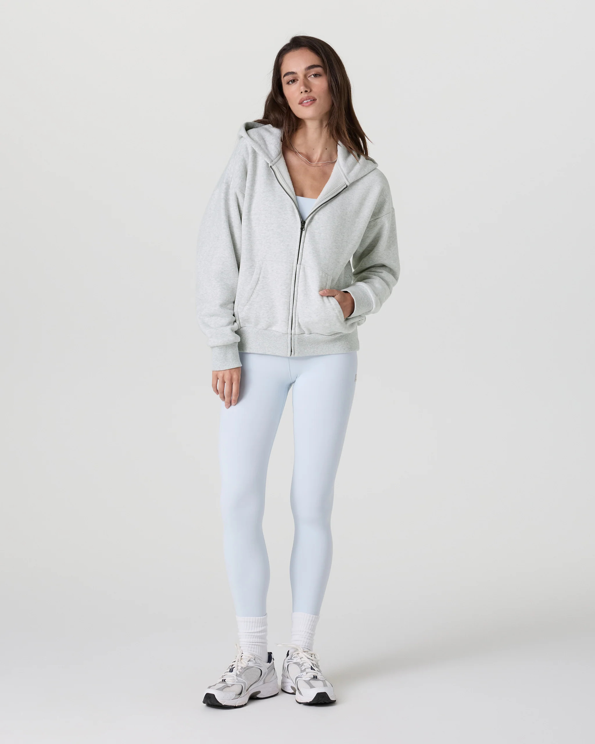 Restore Full Zip Hoodie | Pale Grey Heather | Vuori | Vuori Clothing (US & Canada)