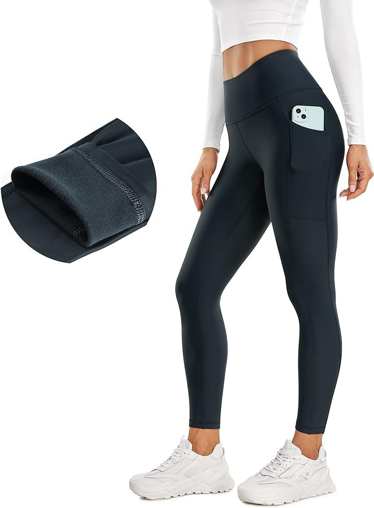 CRZ YOGA Thermal Fleece Lined Leggings Women 25'' - High Waisted Winter Workout Hiking Pants with... | Amazon (US)