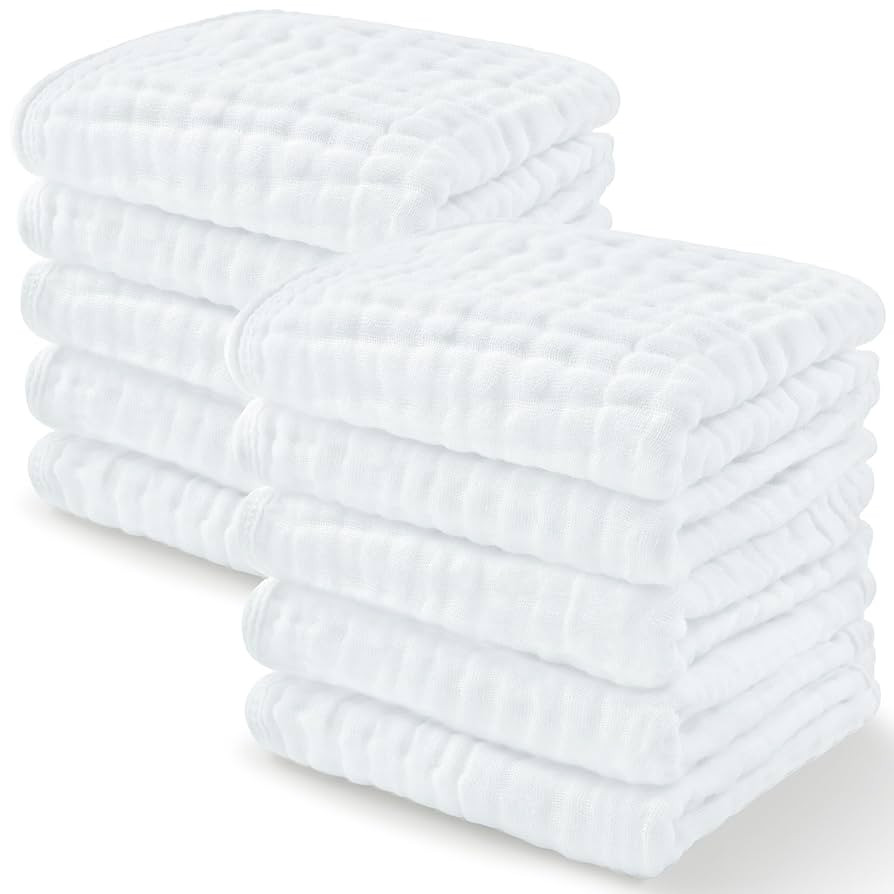 Comfy Cubs Muslin Baby Washcloths 10 Pack - Soft 6-Layer Cotton Wash Cloths for Sensitive Skin - ... | Amazon (CA)