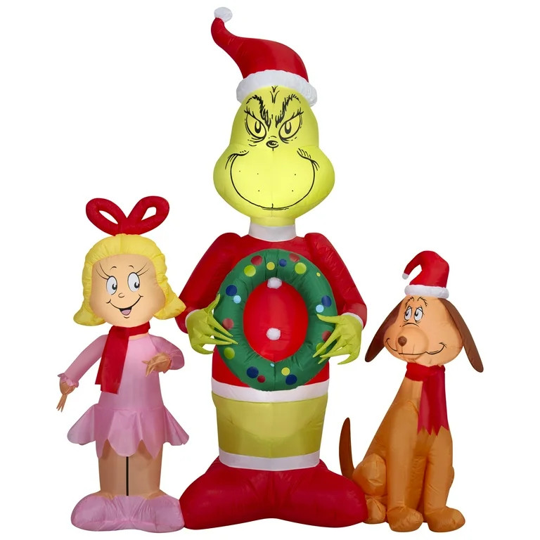 6 ft Grinch, Cindy Lou & Max Christmas Airblown Yard Inflatable, Multicolor, by Dr. Seuss | Walmart (US)