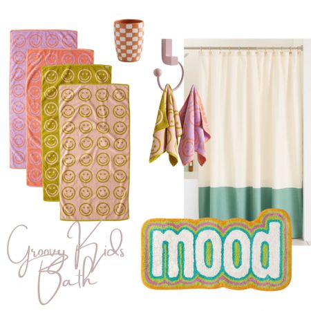 Groovy kids bath! Fun colors and patterns 

#LTKHome #LTKFamily #LTKKids