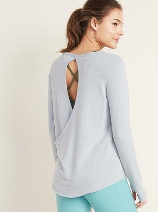 Relaxed Cutout-Back French Terry Top for Women | Old Navy (US)
