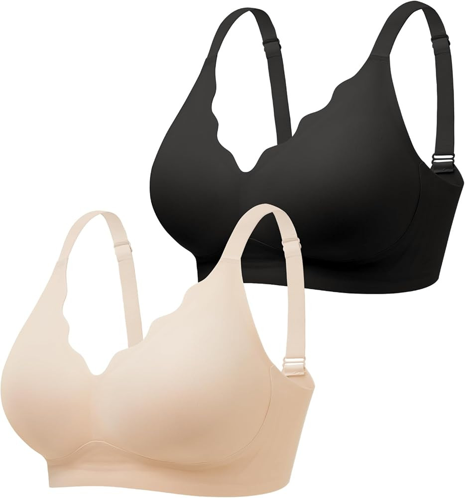 SHARICCA Seamless Jelly Bras for Women No Underwire - Wireless Support Tshirt Padded Bralette Com... | Amazon (US)