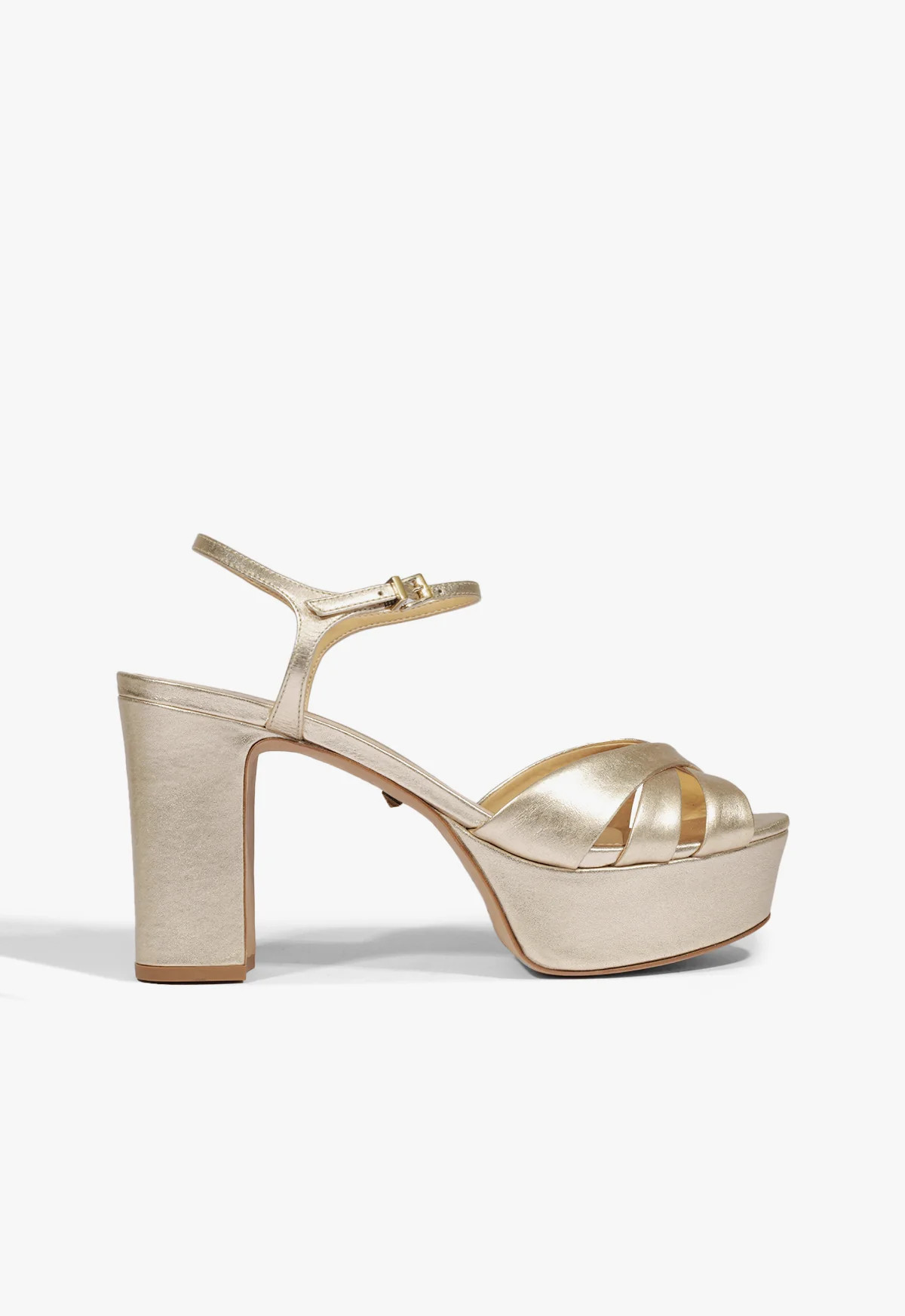 Keefa Platform Sandal | Gold Leather - SCHUTZ | Schutz (US)