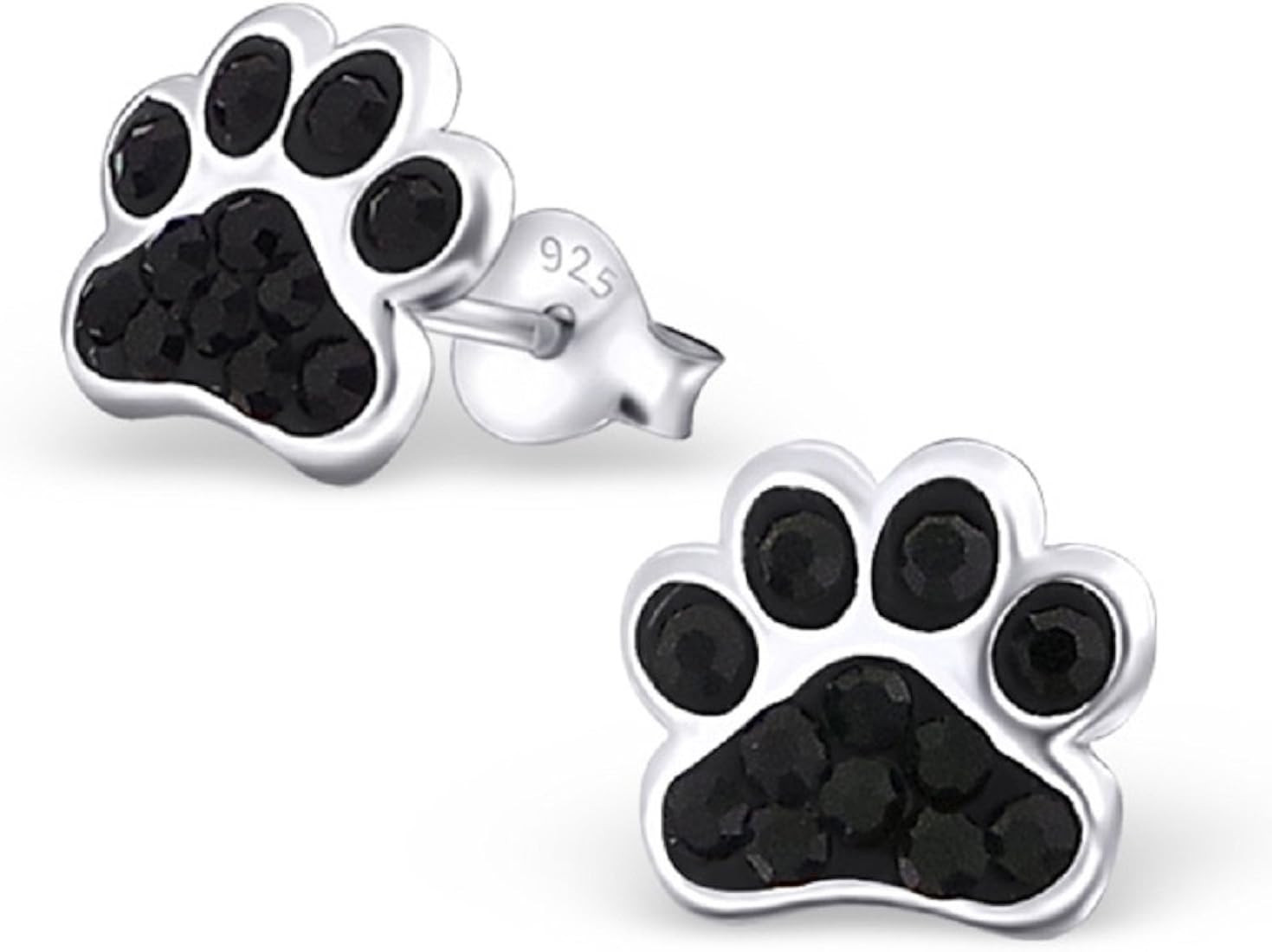925 Sterling Silver Paw Print Stud Earrings (Choose Your Style) (Nickel Free) | Amazon (US)