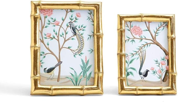 Two's Company Set of 2 Gold Faux Bamboo Photo Frames | Amazon (US)