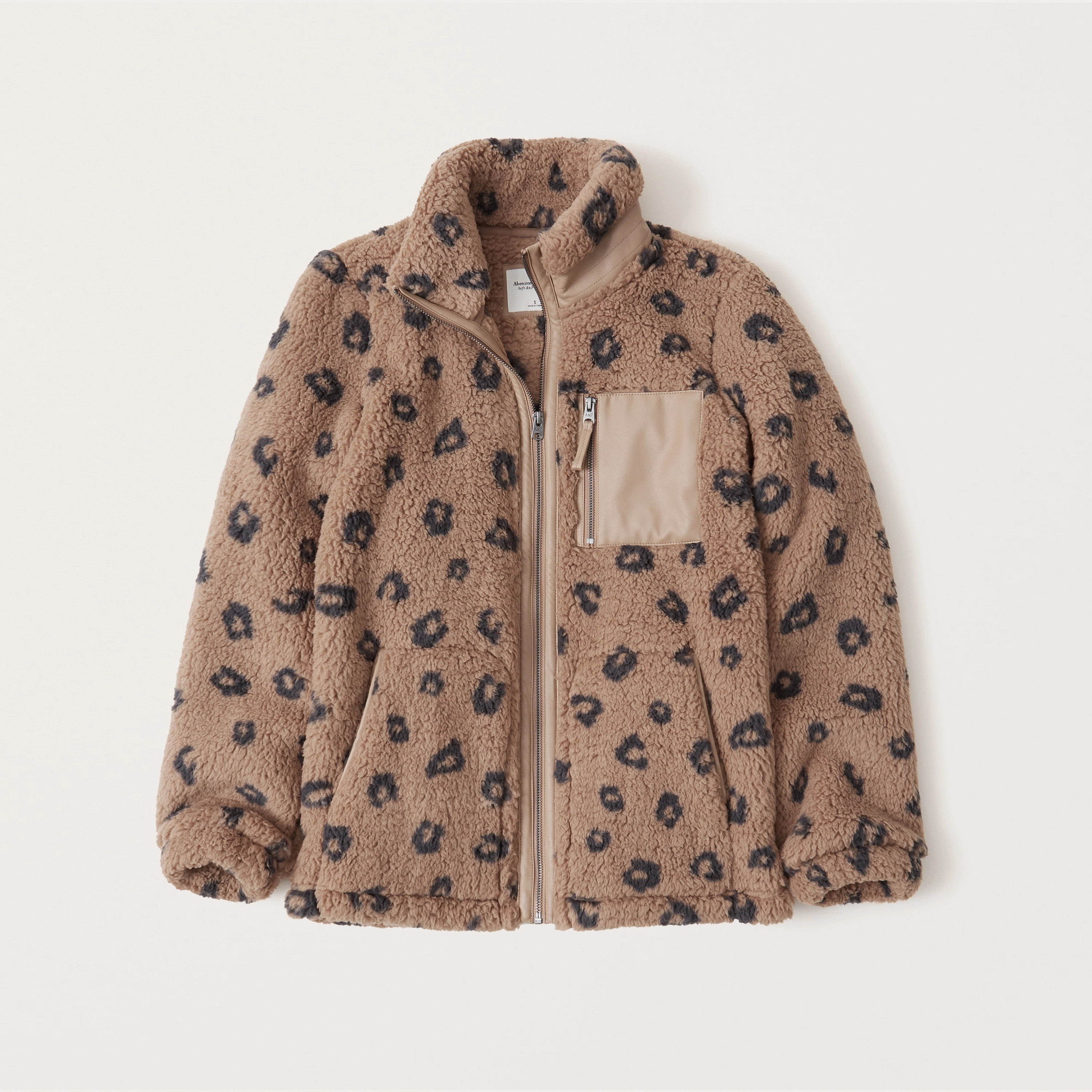 Sherpa Leather-Trim Jacket | Abercrombie & Fitch (US)