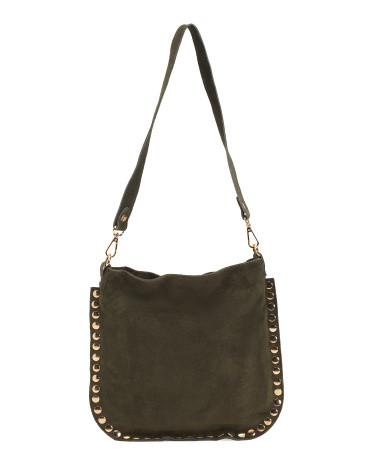 Made In Italy Suede Bag With Studs | TJ Maxx