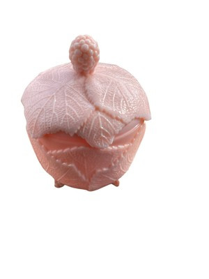 Fostoria Pink Milk Glass Grape Leaf Footed Lidded Candy Dish | eBay US