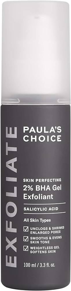 Paula's Choice-SKIN PERFECTING 2% BHA Gel Salicylic Acid Exfoliant, 3.3 Ounce Bottle | Amazon (US)
