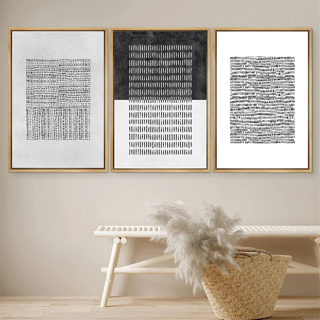 Dustinway Framed Canvas Print Wall Art Set of 3 Geometric - Etsy | Etsy (US)