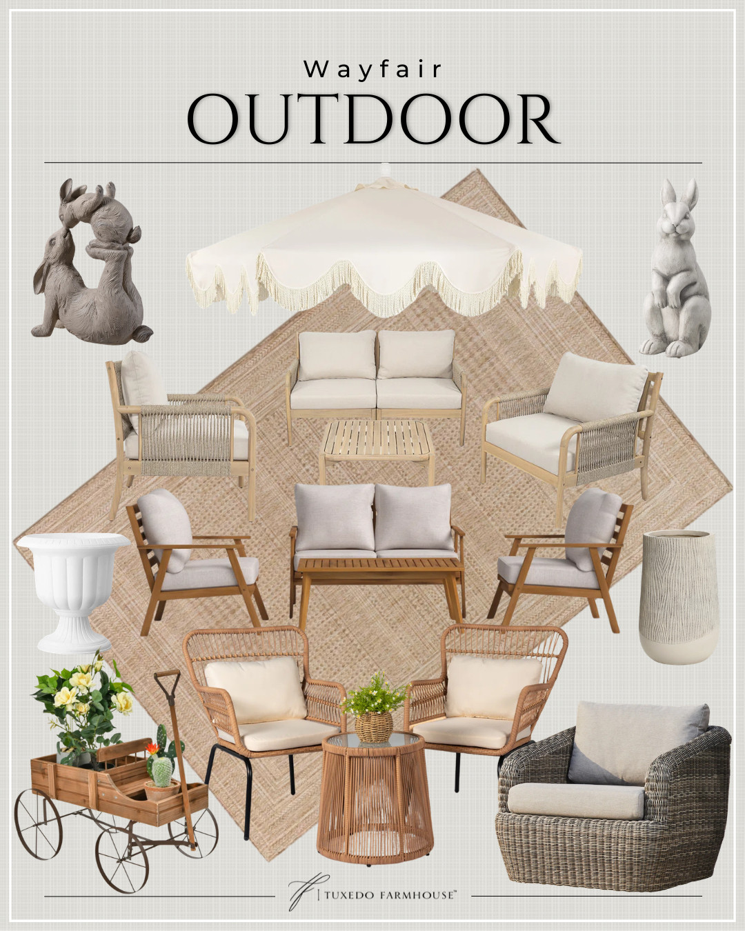 

From cozy seating sets to layered textures and natural tones, this look is all about creating an inviting space you’ll actually want to linger in. Think woven details, warm wood finishes, and soft neutral cushions—perfect for slow mornings and sunset evenings ✨


#LTKhome #LTKoutdoor #wayfairfinds #outdoorliving #patioinspo #neutralstyle #cozyhome 

 #LTKSeasonal #LTKHome #LTKSaleAlert