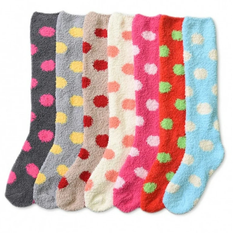 3 Pair Plush Soft Women Girl Winter Socks Cozy Fuzzy Slipper Long Knee High 9-11 - Walmart.com | Walmart (US)