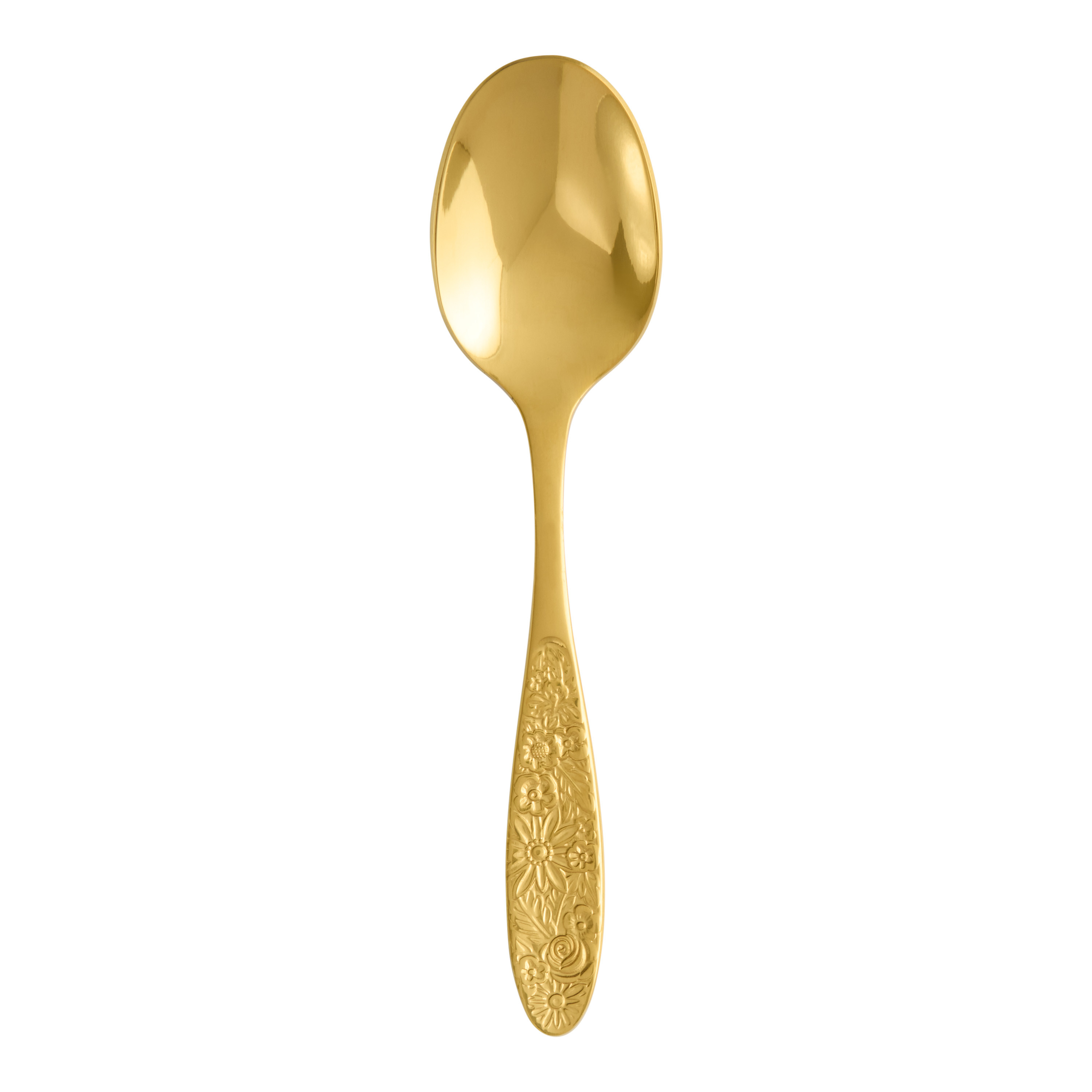 Gold Stainless Steel Wildflower Cocktail Spoon | World Market