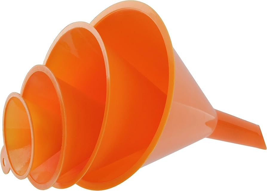 RAM-PRO 4-Piece All Purpose Wide-Mouth Bright Orange Plastic Funnel Set for Quick and Clean Trans... | Amazon (US)