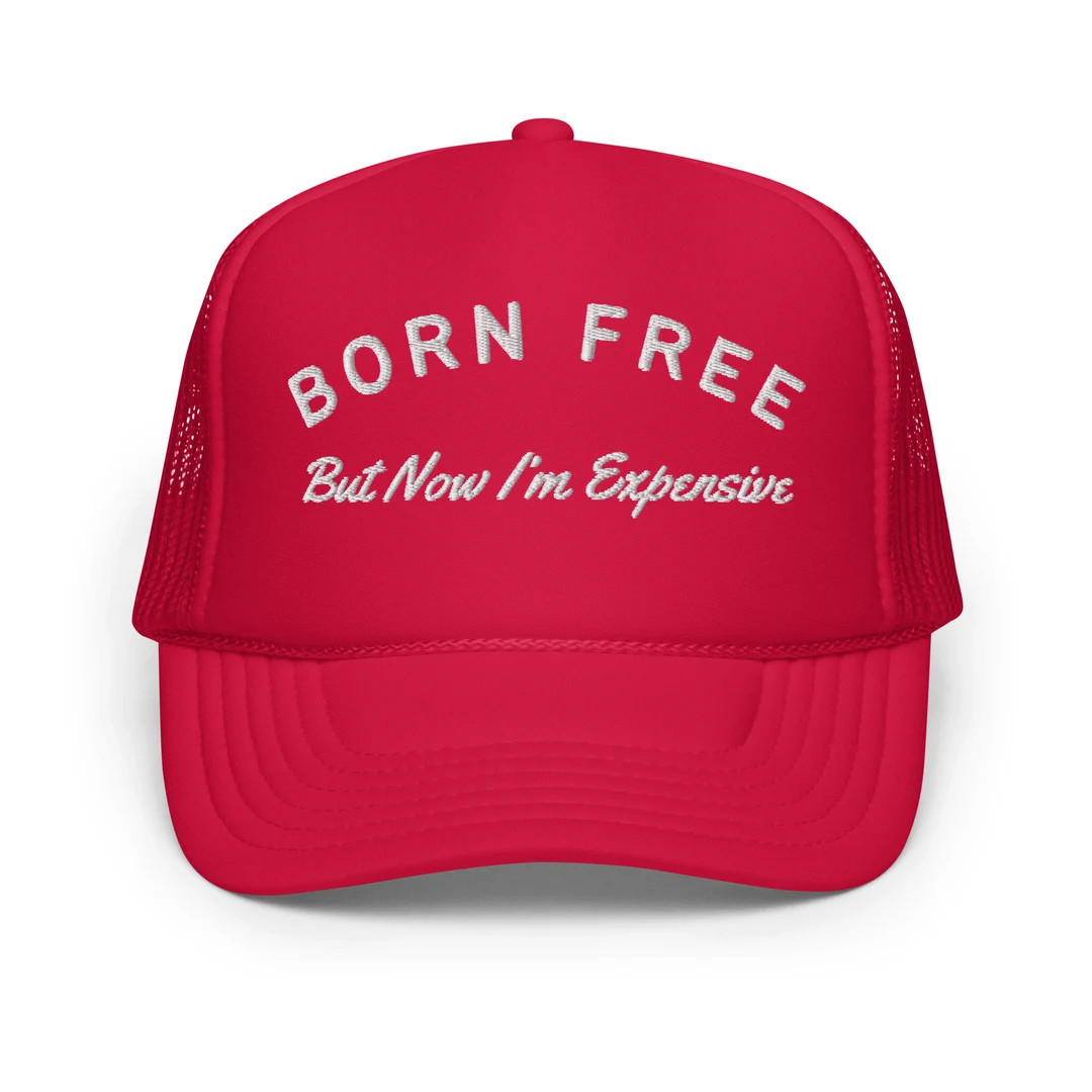 Born Free but Now I'm Expensive Hat, Funny Meme Embroidered Foam Trucker Hat - Etsy | Etsy (US)