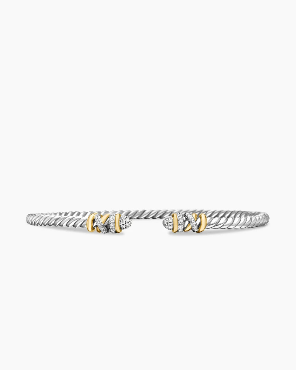 David Yurman | Petite Helena Classic Cable Bracelet in Sterling Silver with 18K Yellow Gold and D... | David Yurman