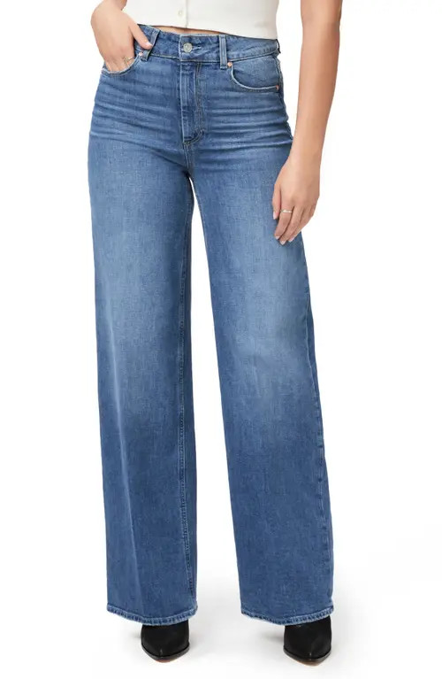 PAIGE Sasha High Waist Wide Leg Jeans in Stefania Distressed at Nordstrom, Size 24 | Nordstrom