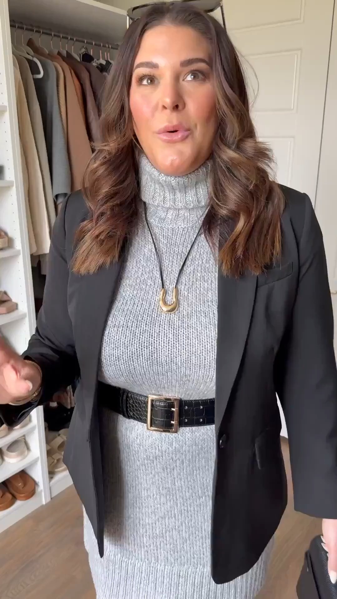 This $28 sweater dress is soft, stretchy and such a great fall and winter fashion staple! You’ll never guess where this entire outfit is from!

Dress & Blazer: Large

business casual, affordable fashion, midsize style, midsize mom style, updating my wardrobe, trendy style, workwear 

#midsizefashion #midsizestyle #fallfashion #sweaterdress #workwearstyle #stylereels #fashionreels #workwearfashion#LTKStyleTip

#LTKgrwm #LTKootd #LTKMidsize