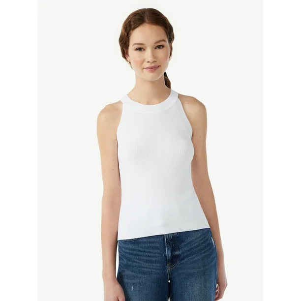 Free Assembly Women's Crewneck Halter Sweater Tank Top | Walmart (US)