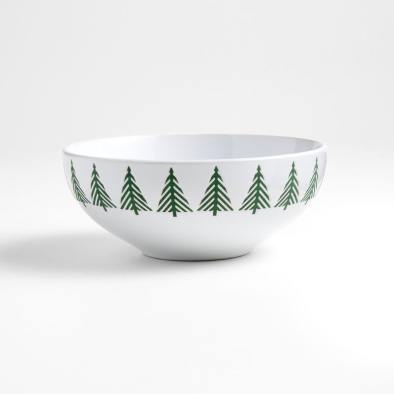 Green Forest Christmas Bowl | Crate and Barrel | Crate & Barrel