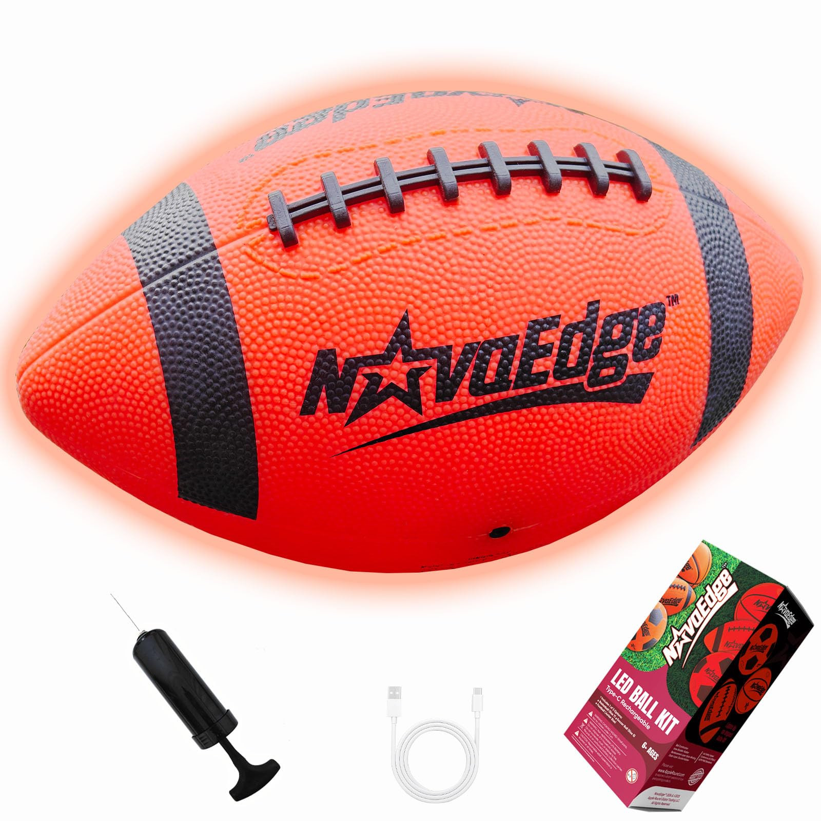 Glow in The Dark Sports Ball | USB-C Rechargeable LED Light-Up for Night, Regular Play by Day | C... | Amazon (US)