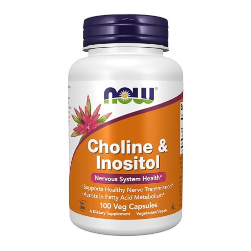 NOW Foods Supplements, Choline & Inositol 500 mg, Healthy Nerve Transmission*, Nervous System Health*, 100 Capsules | Amazon (US)