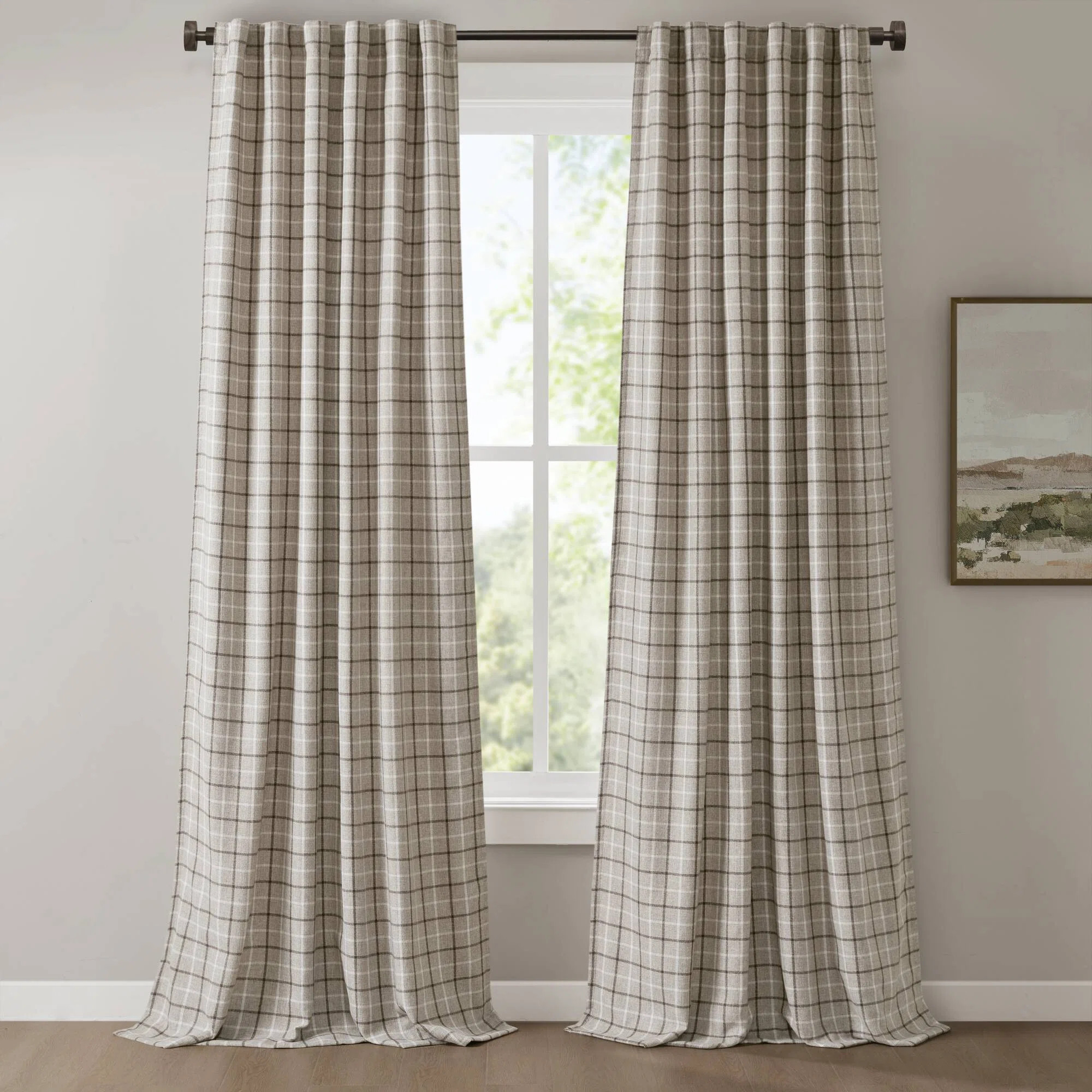 Anaheim Woven Plaid Room Darkening Thermal Fleece Lined Single Curtain Panel | Wayfair North America