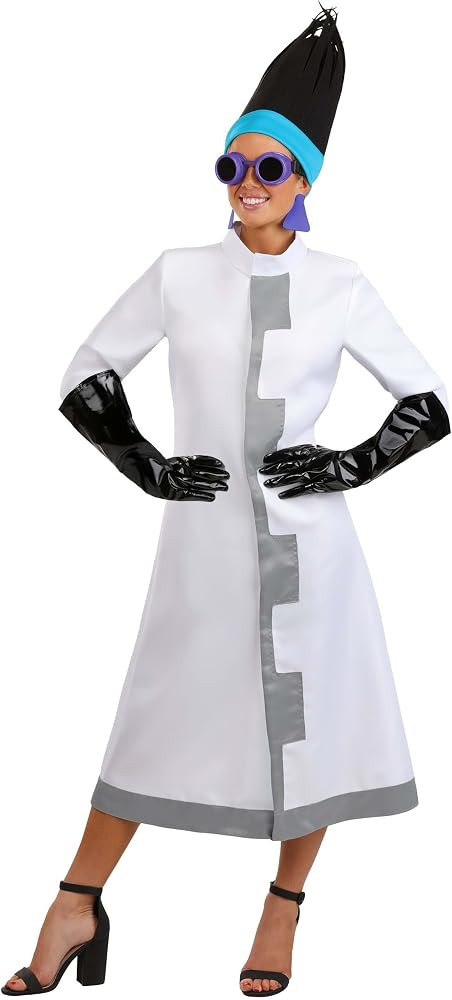 Womens Disney Yzma Lab Coat Costume with Goggles Gloves, Earrings, & Headpiece for Emperor New Gr... | Amazon (US)