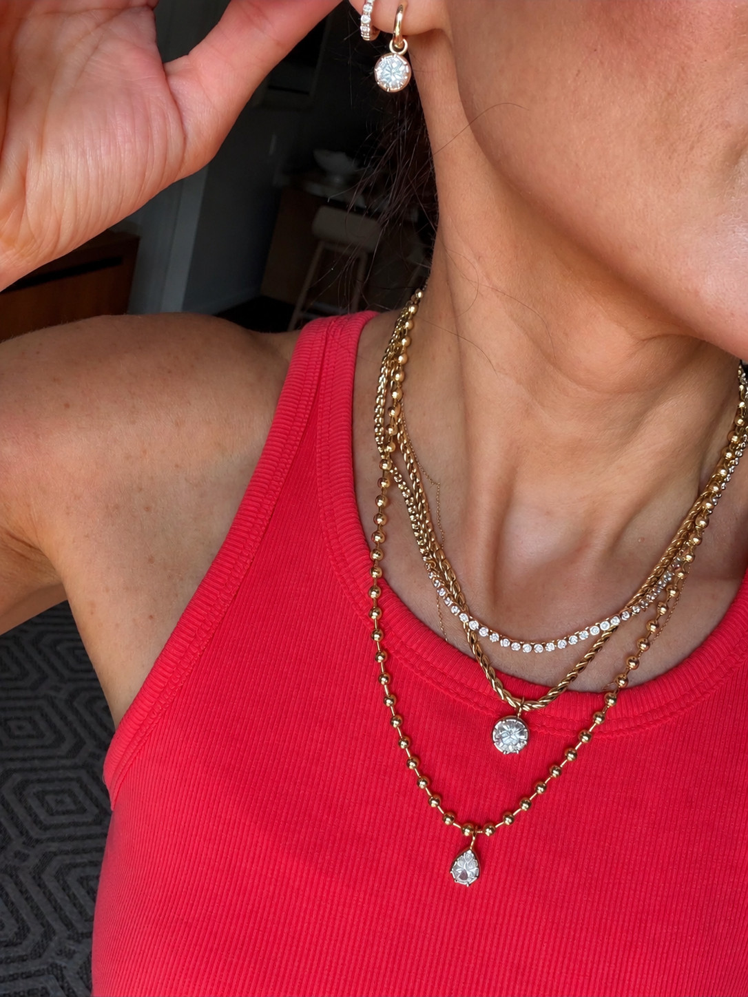 This layered necklace stack is such an easy way to elevate a simple outfit. The mix of delicate chains, sparkle, and charms gives that effortless everyday jewelry look that works with everything from tanks to sweaters.

layered necklaces, gold jewelry, jewelry stack, dainty jewelry, everyday jewelry, charm necklace, gold necklace, fall accessories, jewelry favorites, elevated basics, annabrstyle 

 #LTKootd #LTKSeasonal #LTKOver40