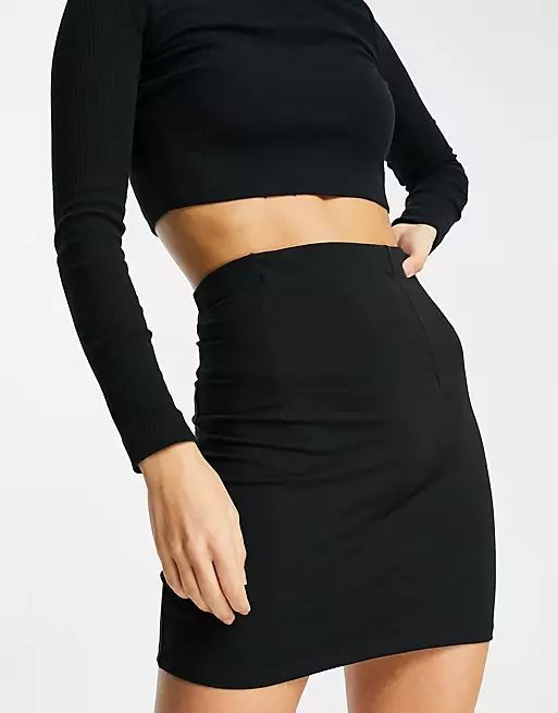 ASOS DESIGN seamed super mini bodycon skirt in black | ASOS | ASOS (Global)