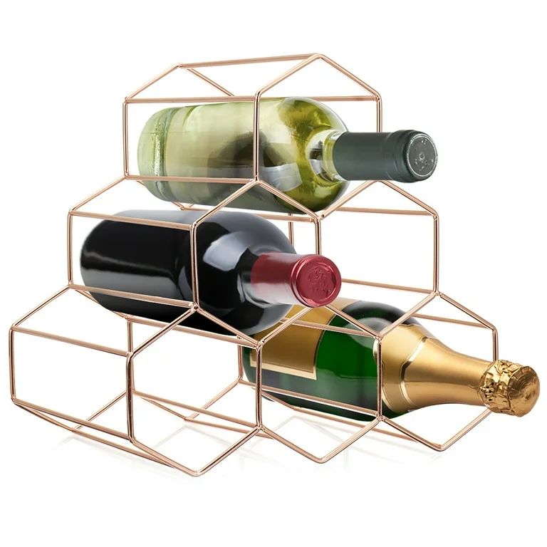 Tabletop Honeycomb Wine Rack - 6 Bottle Wine Holder for Wine Storage - No Assembly Required - Mod... | Walmart (US)