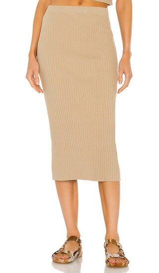 Rib Sweater Knit Pencil Skirt in Dark Clay | Revolve Clothing (Global)