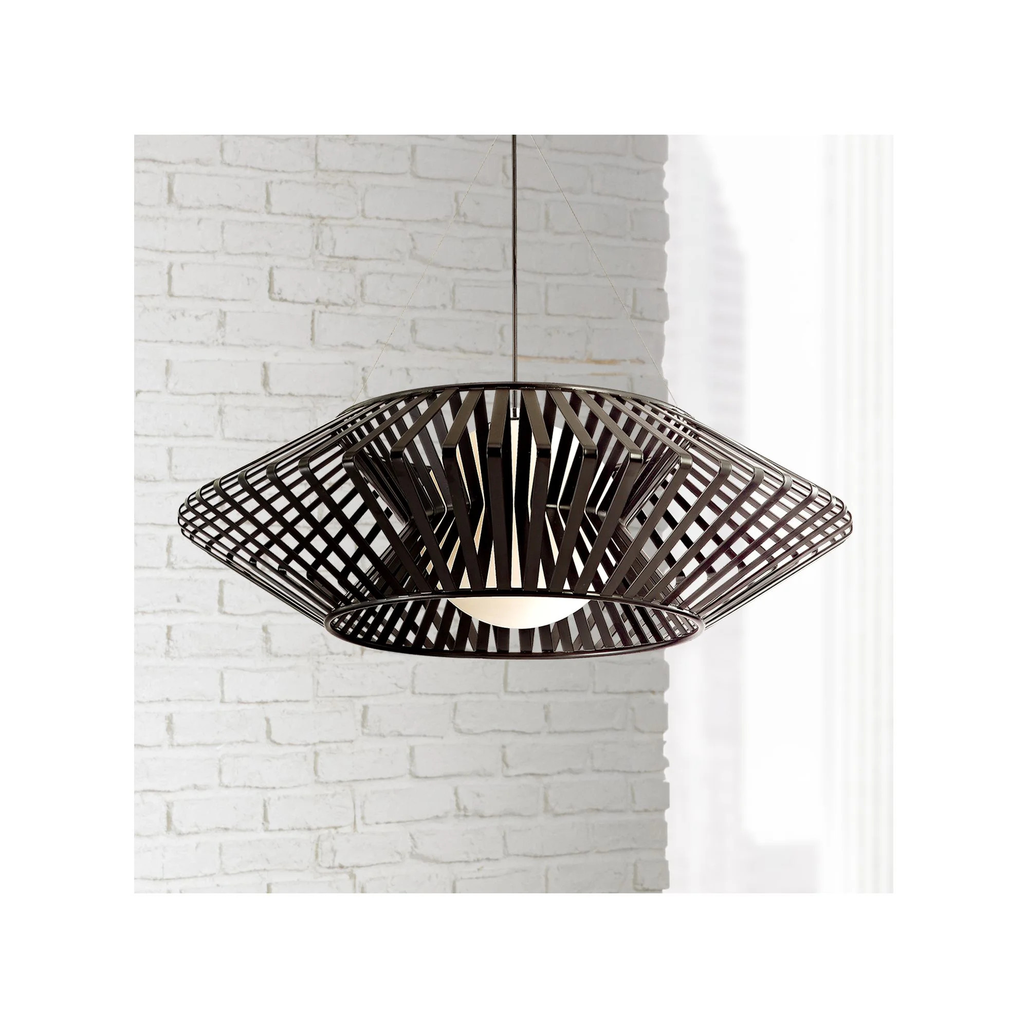 Possini Euro Design Planet Black Large Pendant Light 31 1/2" Wide Mid Century Modern White Glass ... | Walmart (US)