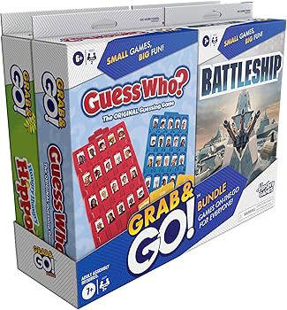 Hasbro Grab and Go! Bundle (4 Pack), Kids Travel Board Games, Battleship, Connect 4, Guess Who?, ... | Amazon (US)