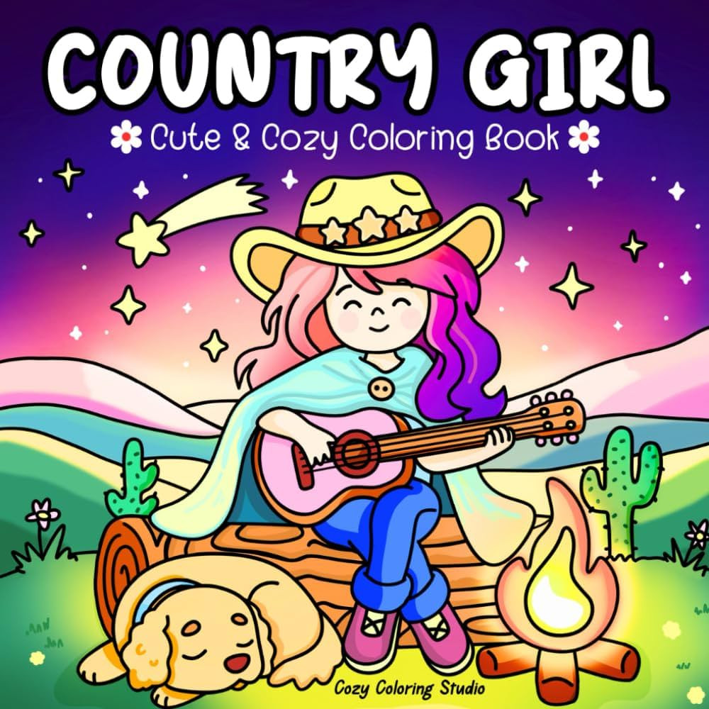 Country Girl: A Cute & Cozy Coloring Book for Adults & Teens Featuring Relaxing Nature and Adorab... | Amazon (US)