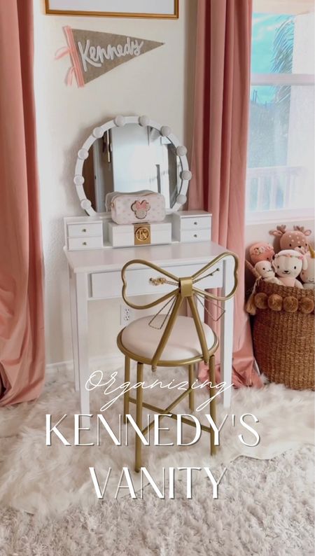 Organized my daughter Kennedy's bedroom vanity✨🎀

#LTKfamily #LTKhome #LTKkids
