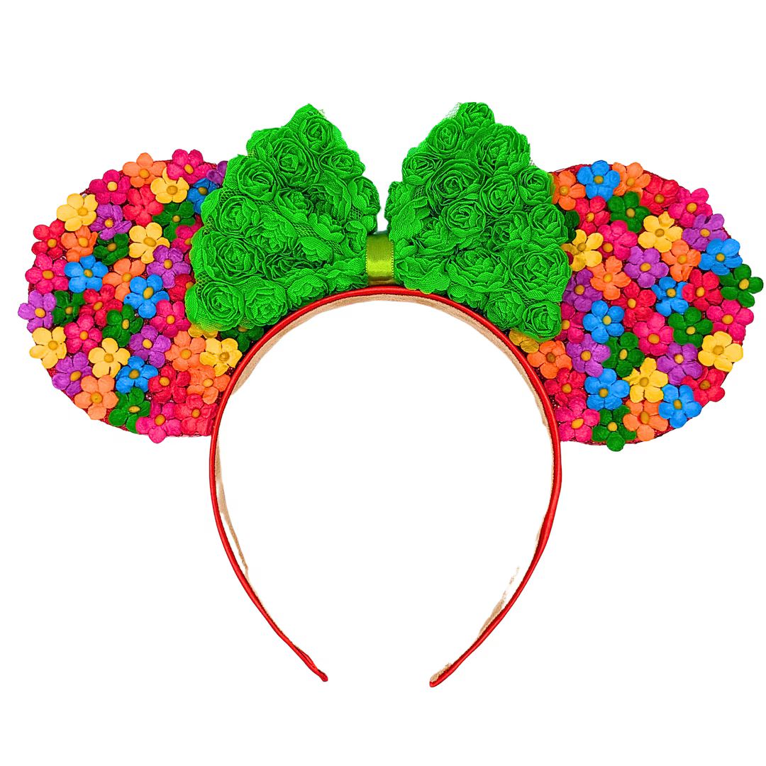 Colorful Confetti Rosette Flower Power Mouse Ears - Etsy | Etsy (US)