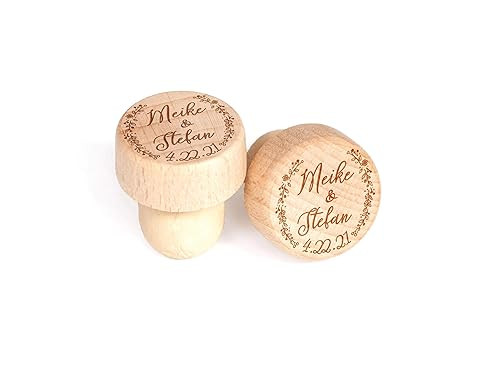 Custom Wine Stopper Gift Personalized Bottle Stopper Couple Gift Etched Wood Cork Custom Wedding ... | Amazon (US)