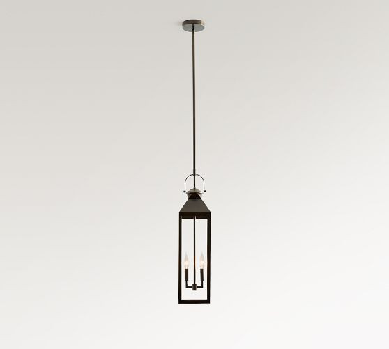 Roman Outdoor Rectangular Recycled Glass Pendant (14") | Pottery Barn (US)