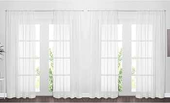 NICETOWN Sheer Window Curtains with Rod Pocket, Elegant Voile Sheer Curtains Vertical Draperies f... | Amazon (CA)