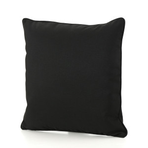 18" Black Square Contemporary Outdoor Patio Throw Pillow | Christmas Central