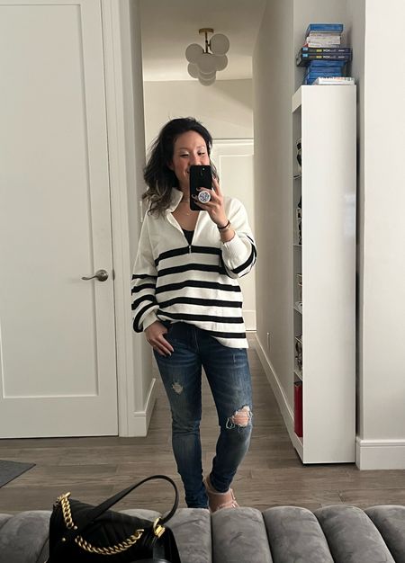 Perfect cool spring outfit. Sweater is lightweight and super soft. Oversized. Wearing a small. Amazon fashion. Amazon find.

#LTKshoecrush #LTKtravel #LTKunder50