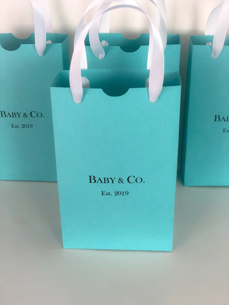 Personalized Robins Egg Color Favor Bags Baby & Co. Bride Co. Sweet 16 Birthdays, Engagements, We... | Etsy (Global)