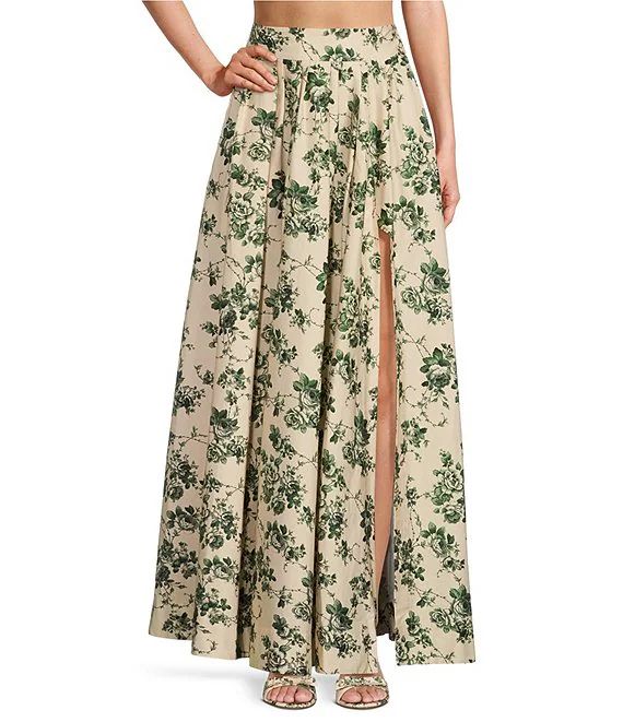 Antonio Melani x The Style Bungalow Georgia Floral Print High Waist Side Slit A-Line Skirt | Dill... | Dillard's