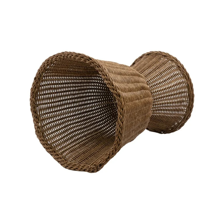 My Texas House 14 in Brown Woven Urn-Style Planter with Decorative Scalloped Rim and Transparent ... | Walmart (US)