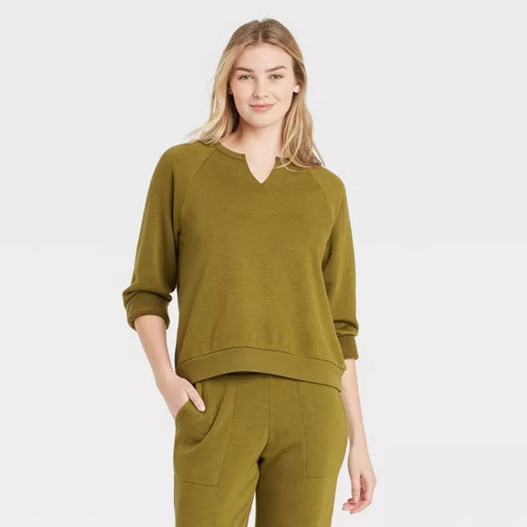 Women's Two-Toned Fleece Lounge Sweatshirt - Stars Above™ | Target